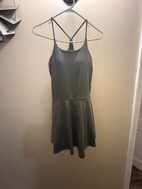 Sleeveless Olive Green Strappy athletic Dress